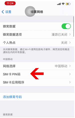 灞桥苹果14维修网分享如何给iPhone14的SIM卡设置密码 